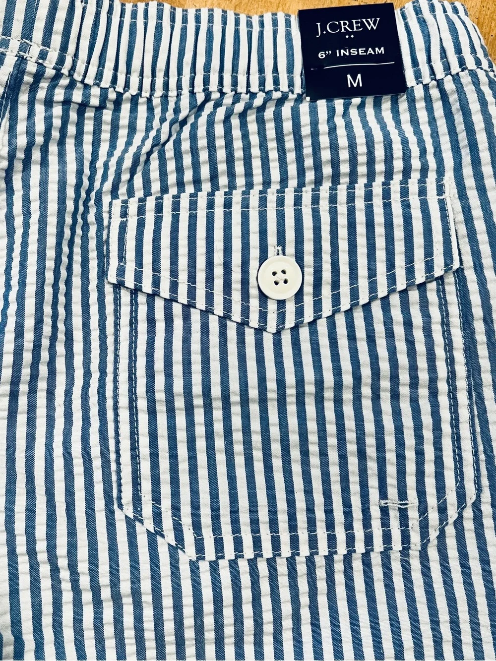 J. Crew 6'' swim trunk in seersucker Size Medium NWT